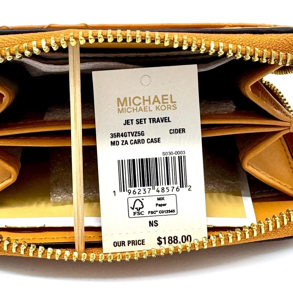 Michael Kors Medium ZA Card Case Wallet Cider